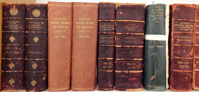 Proceedings of the Society, back to 1870, available at the Local Studies Library, Museum of Croydon